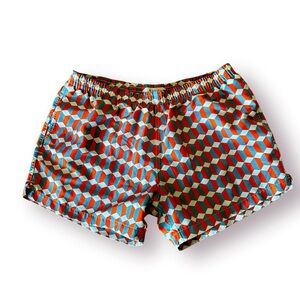 Timo 4 inch abstract print swim trunks men size medium